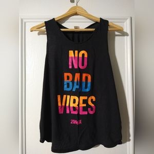 ZumbaWear No Bad Vibes flowy open back tank